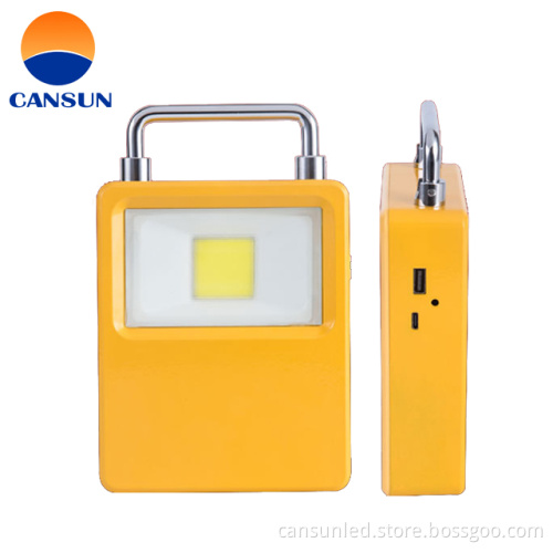 Aluminum Die Cast Phone Charger with Multifunction Cable, Rechargeable Solar LED Portable Light